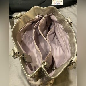 Beautiful coach silver metallic satchel bag